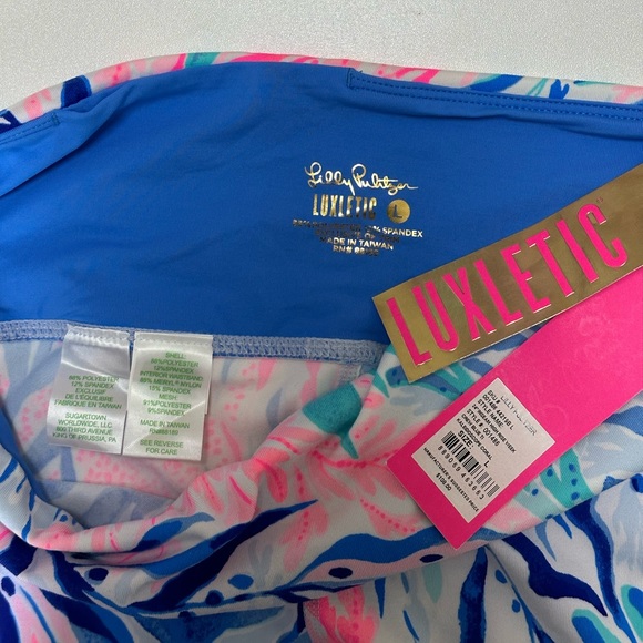 NWT Lilly Pulitzer 24” Inseam High Rise Weekender Crew Blue Kaleidoscope M & L - Picture 3 of 3